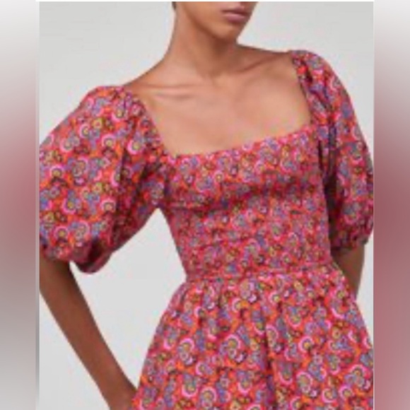 House of Harlow 1960 Multicolored Sundress with Puff Sleeves and Square size M - Picture 7 of 16